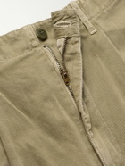 KAPITAL - Katsuragi Tapered Appliquéd Distressed Cotton-Twill Trousers - Unknown