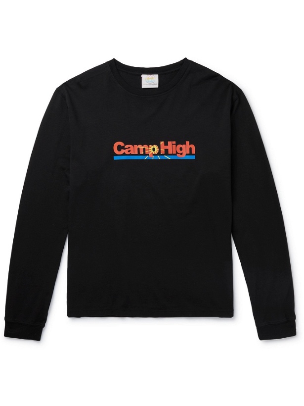 Photo: CAMP HIGH - Vitamin C-H Logo-Print Cotton-Jersey T-Shirt - Black