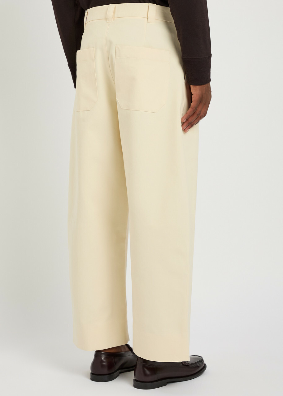 Studio Nicholson Pleated Wide-leg Trousers Cream