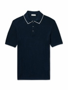 Richard James - Ribbed Cotton and Silk-Blend Polo Shirt - Blue