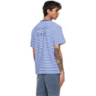 Noah Blue and White New Order Edition Stripe Substance T-Shirt
