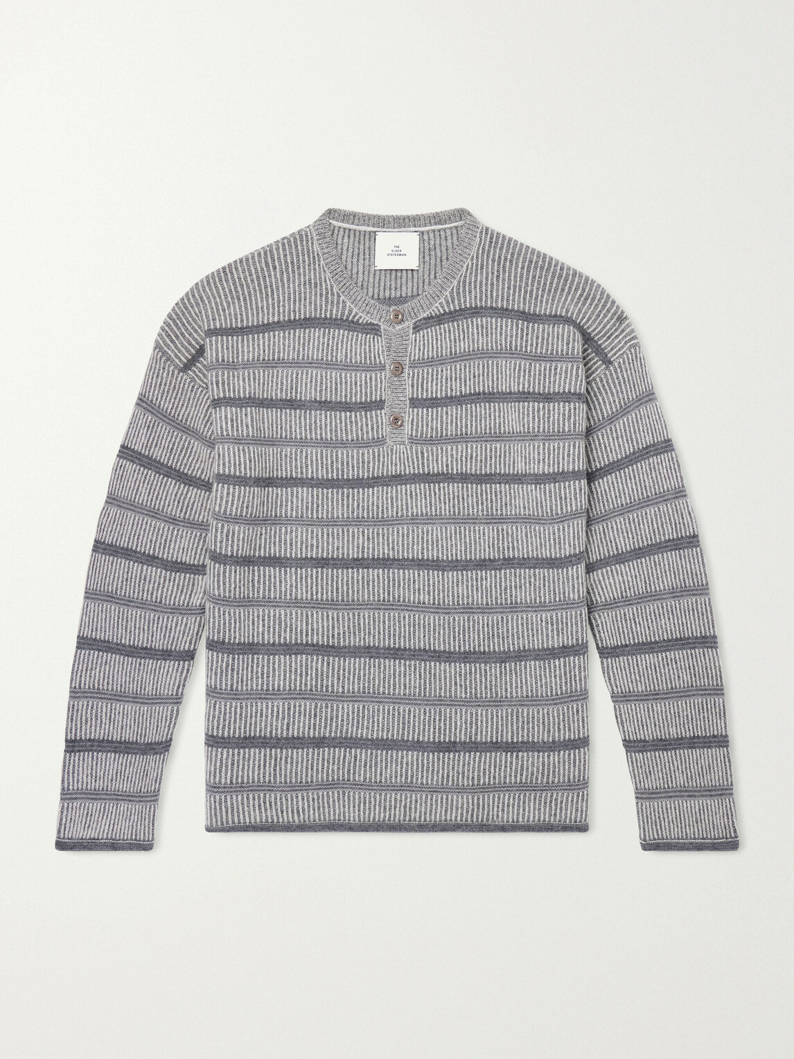 The Elder Statesman - Nimbus Striped Cashmere Sweater - Gray
