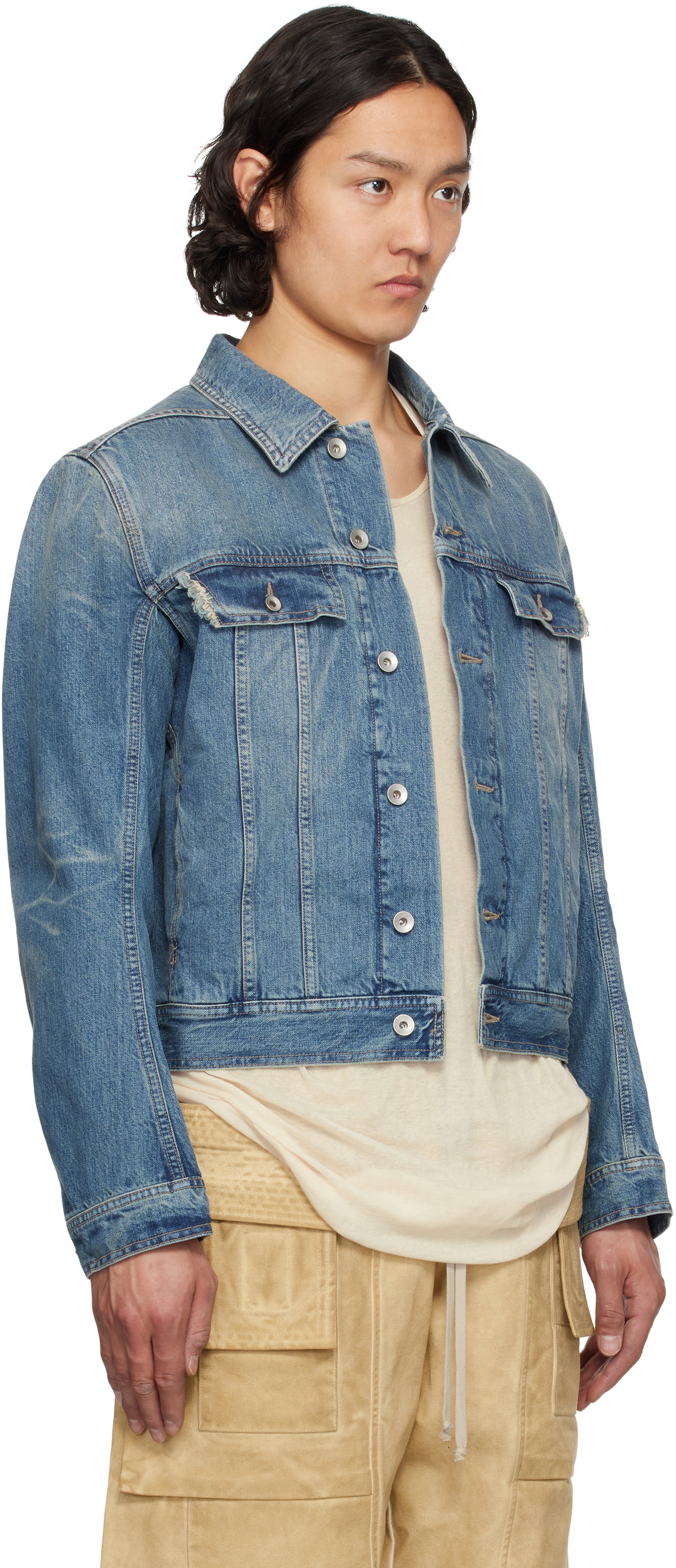 Rick Owens DRKSHDW Indigo Hollywood Trucker Denim Jacket