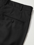 Mr P. - Slim-Fit Tapered Wool Tuxedo Trousers - Black