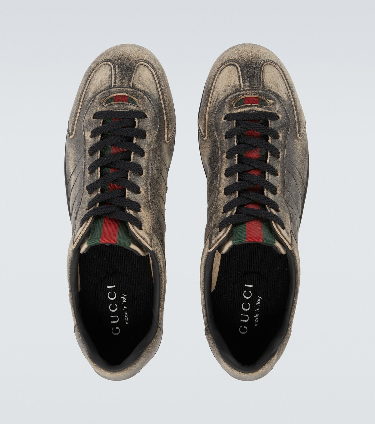 Gucci Gucci Shift Web Stripe leather sneakers
