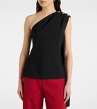 Bottega Veneta Knot caped draped crêpe top