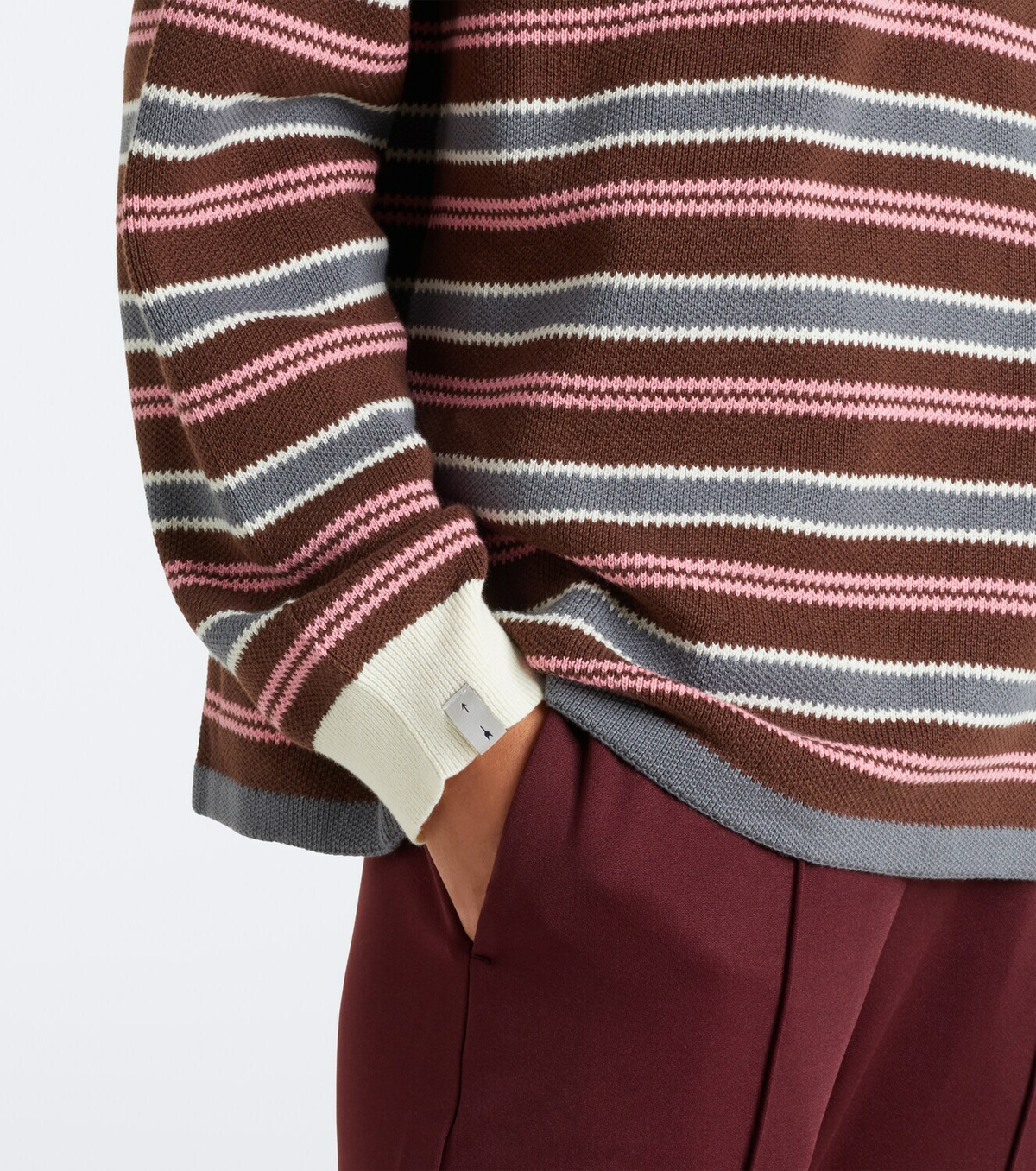 The Upside Wonder striped cotton polo sweater