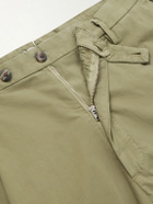 Boglioli - Straight-Leg Pleated Cotton-Blend Poplin Shorts - Green