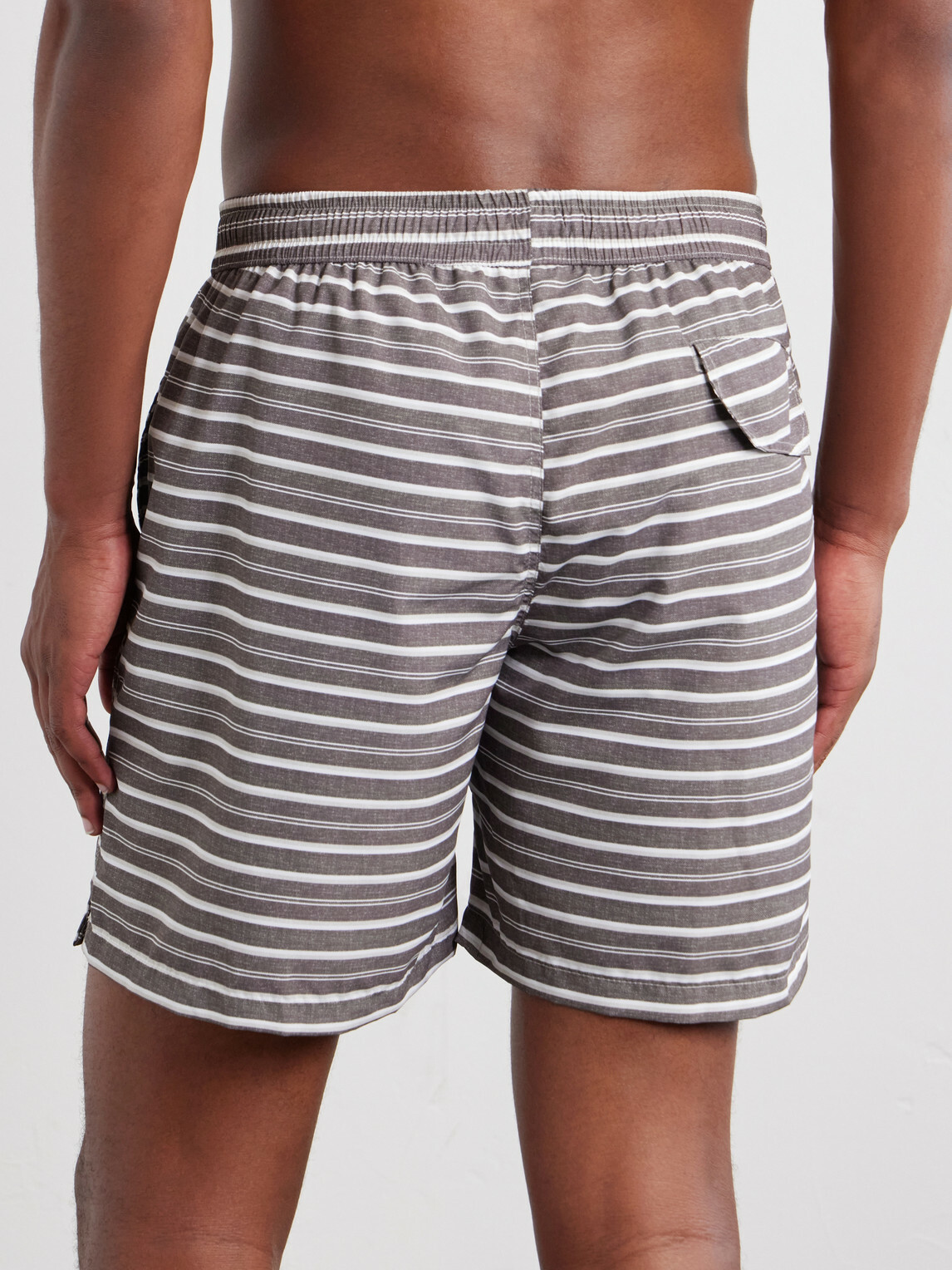Eleventy - Straight-Leg Striped Swim Shorts - Brown