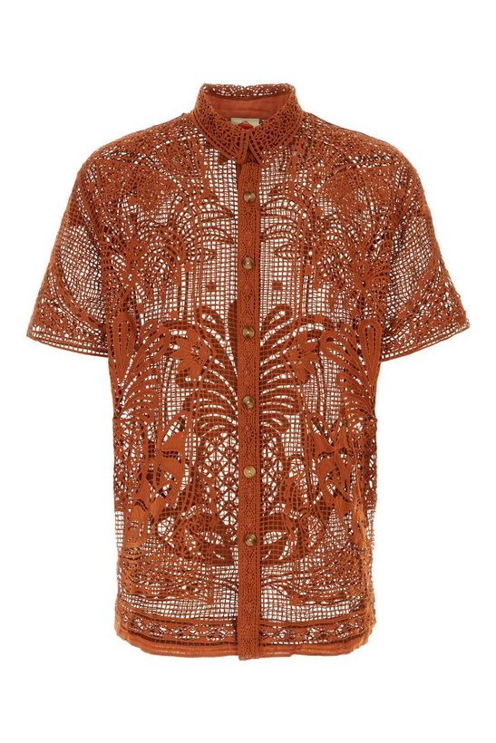 Photo: Farm Rio Copper Guipure Lace Tropical Shirt