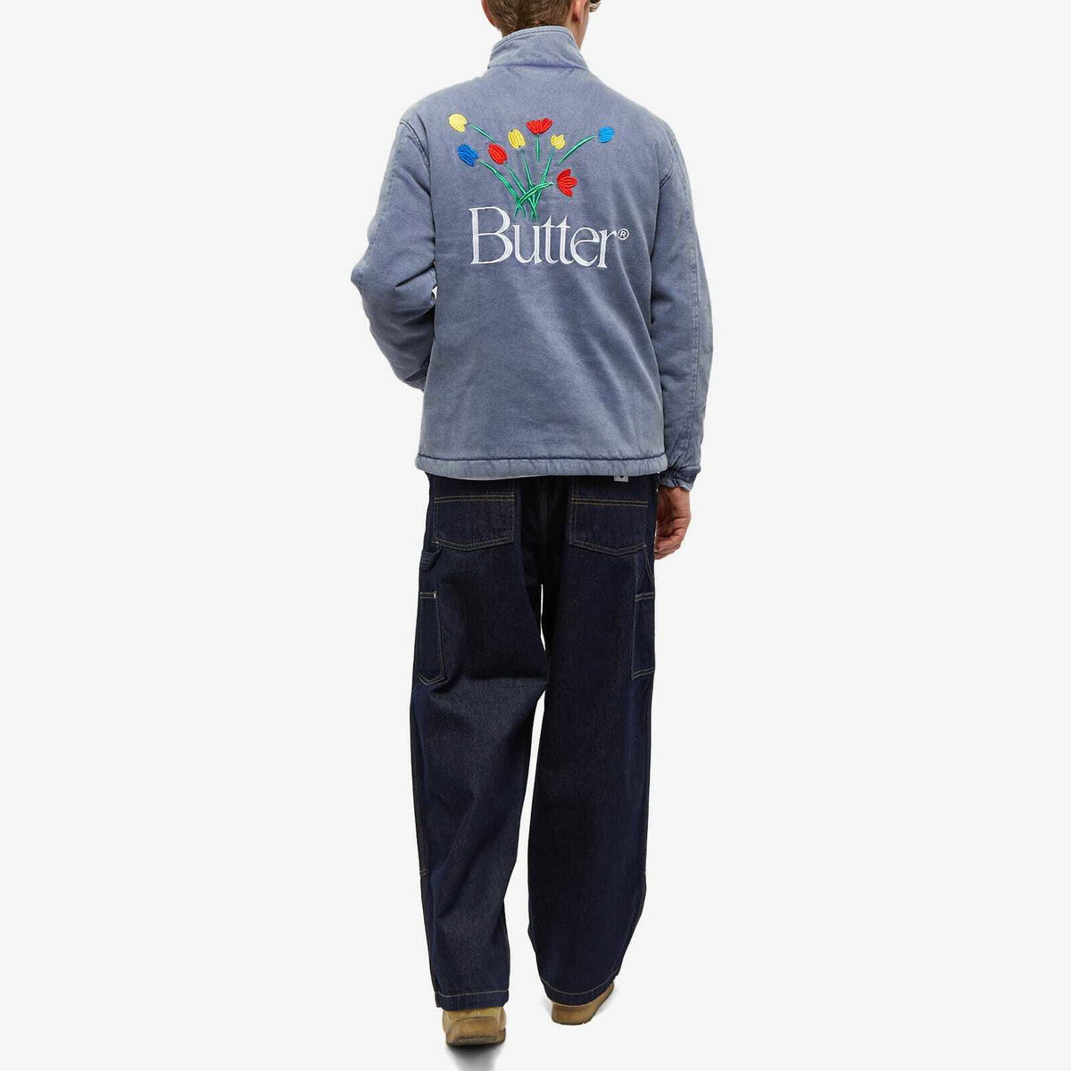 Butter Goods Men's Reversible Boquet Zip Through Jacket in Navy