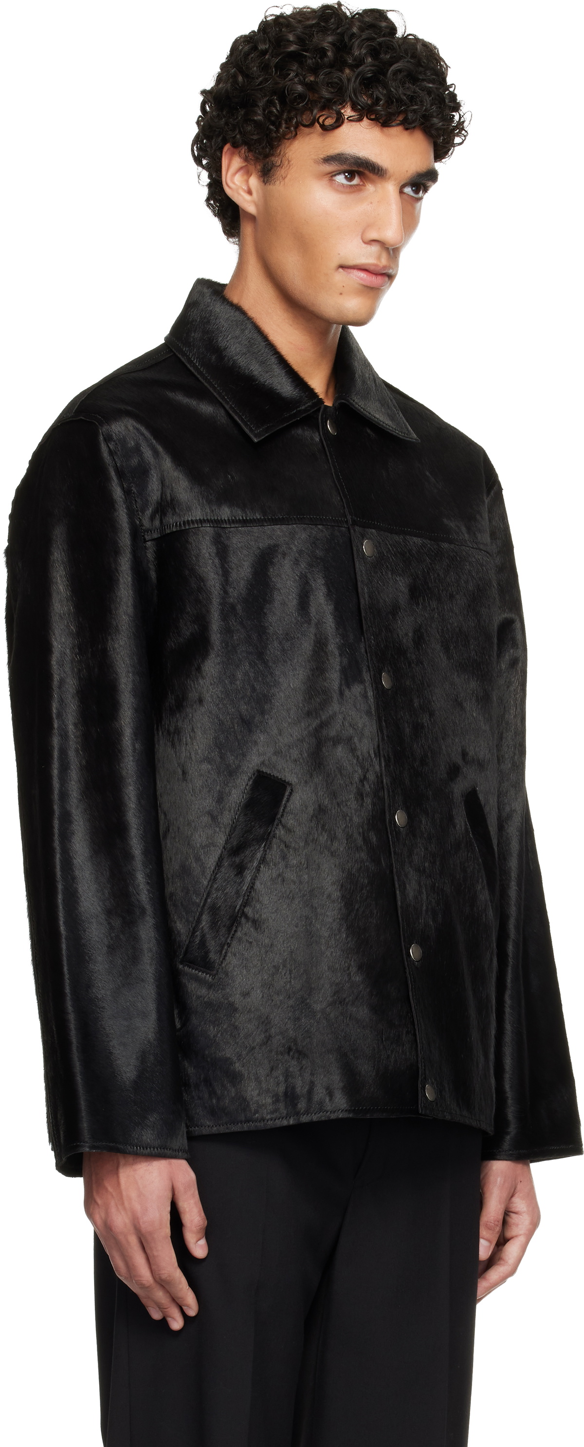 Sunflower Black Cow Hide Coach Jacket Sunflower