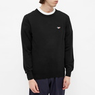 Maison Kitsuné Men's Tricolor Fox Patch Classic Knit in Black