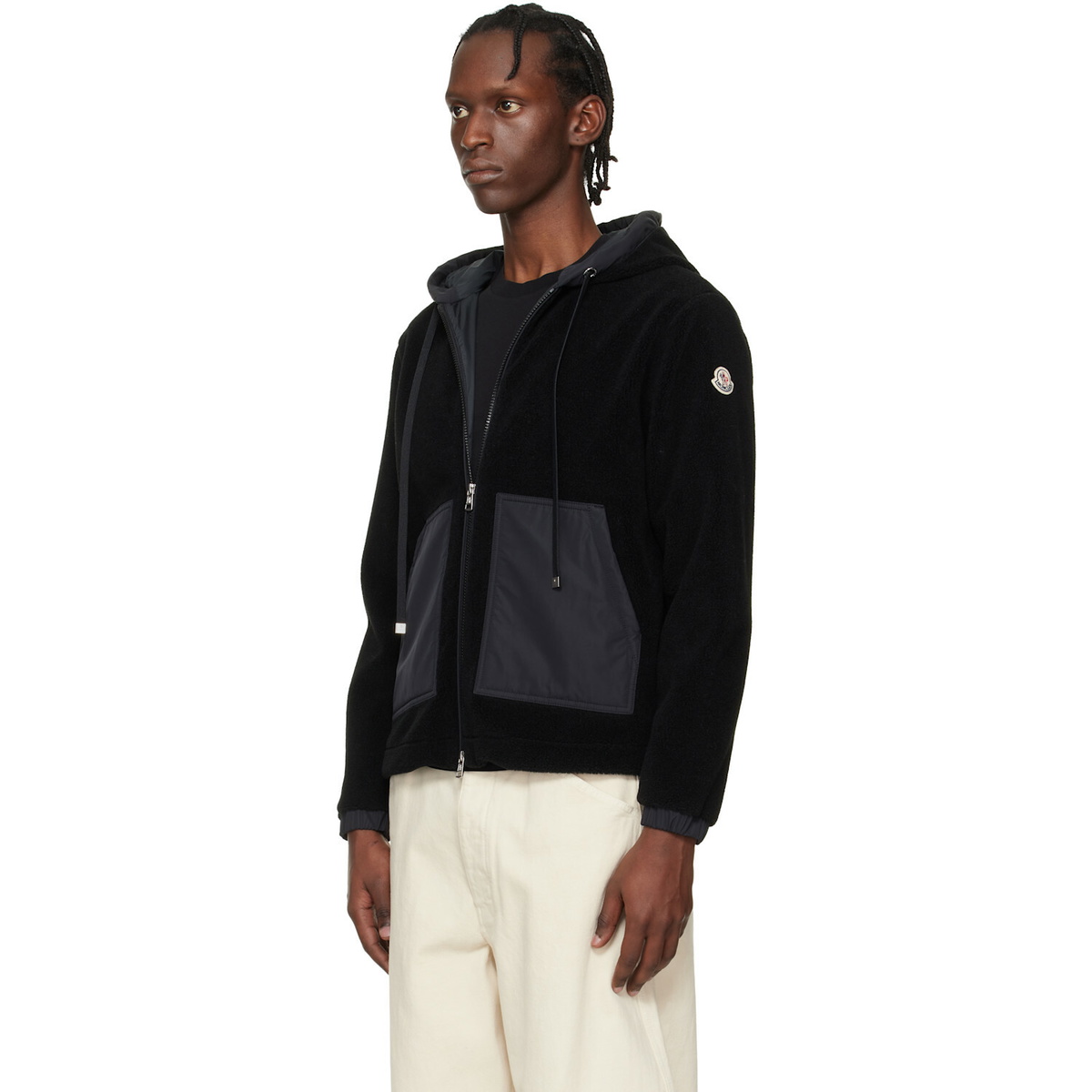 Moncler Black Archivio Zip-Up Cardigan Hoodie