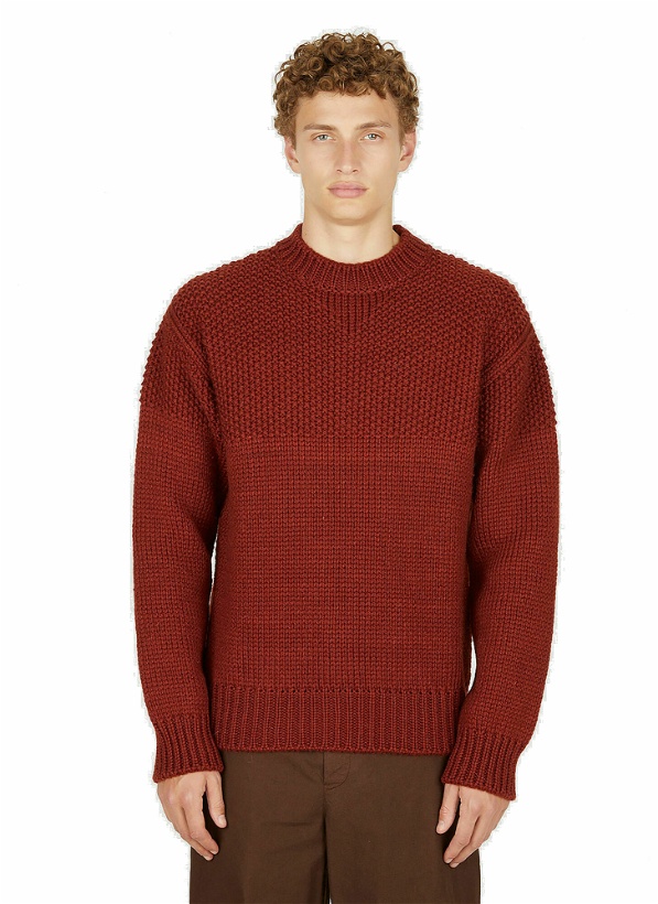 Photo: Crewneck Knitted Sweater in Red