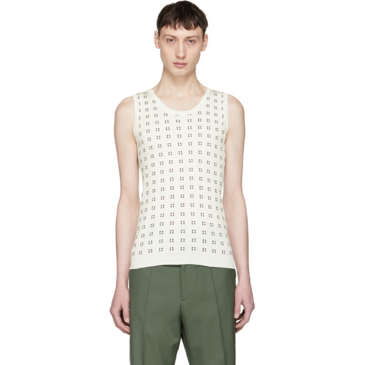 Photo: Marni White and Brown Squares Tank Top