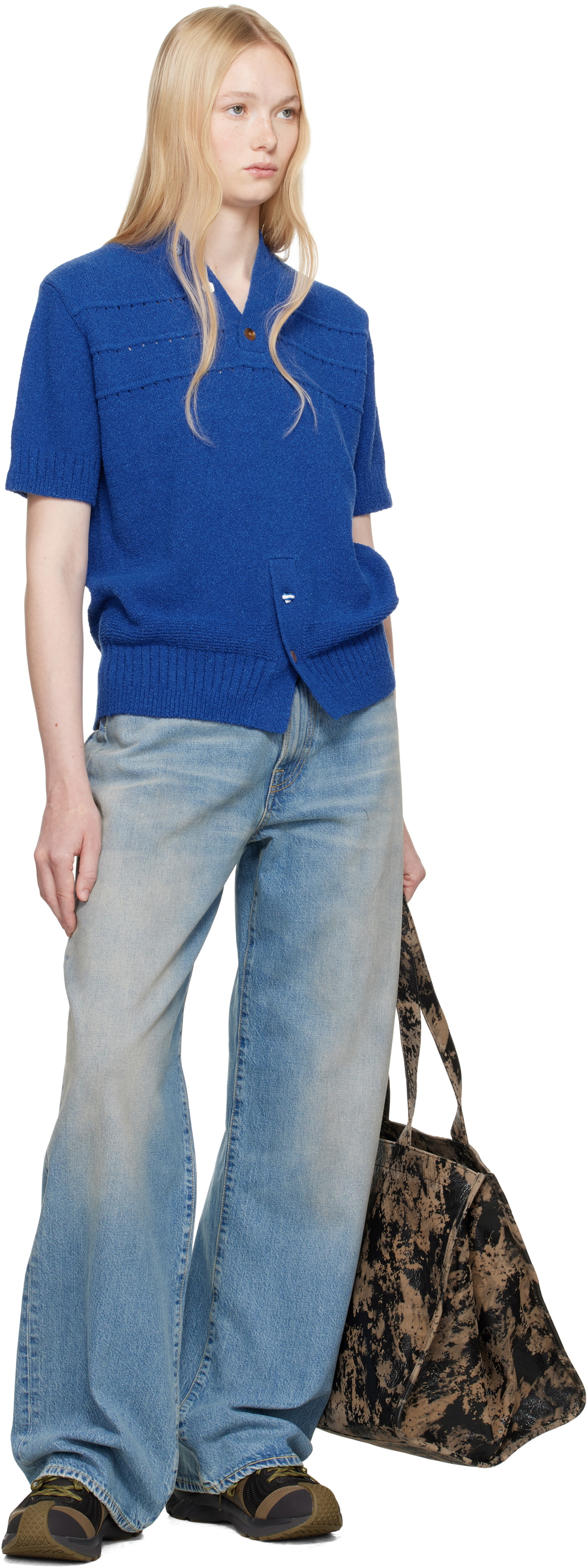 ADER error Blue Half S Pull-Over 0502 Sweater
