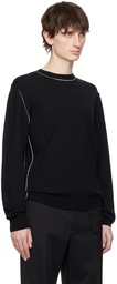 MM6 Maison Margiela Black Crewneck Sweater