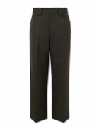 LEMAIRE - Straight-Leg Pleated Twill Trousers - Brown