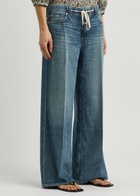 Paige Zoey Belted Wide-leg Jeans Blue