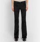 AMIRI - Stack Skinny-Fit Flared Cotton-Blend Velvet Trousers - Black