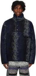 VITELLI Navy Striped Turtleneck