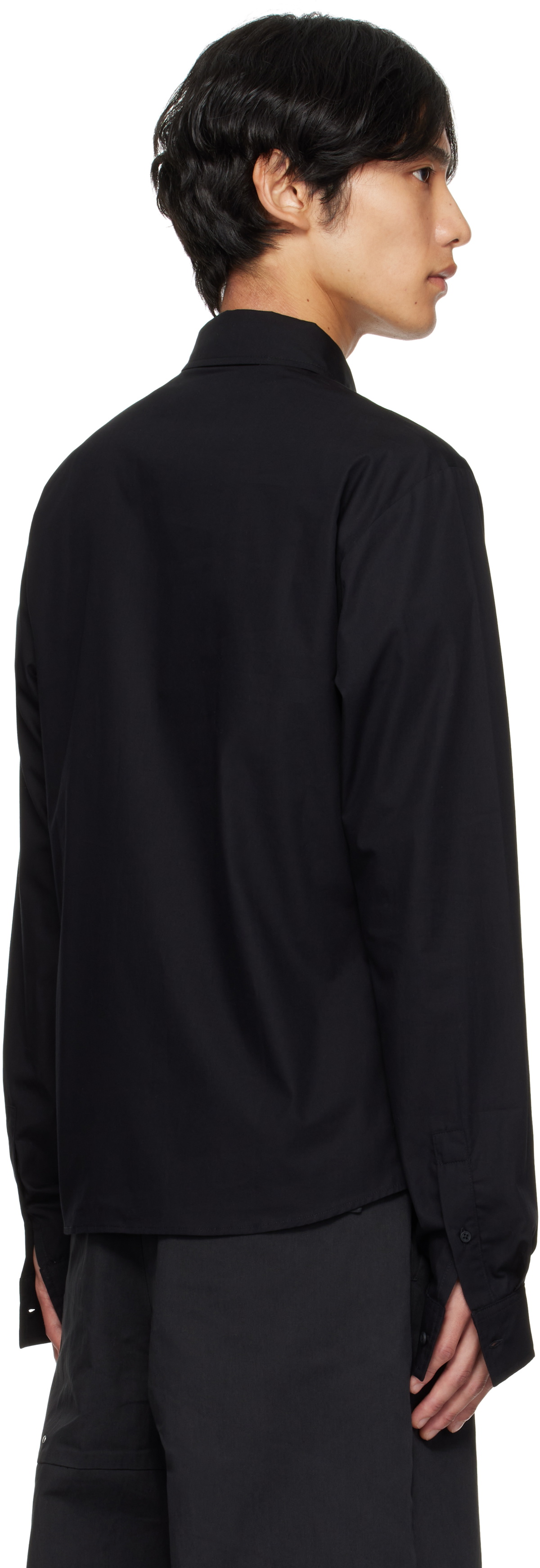 HELIOT EMIL シャツ　46 M HELIOT EMIL Black Spectra Shirt Heliot Emil