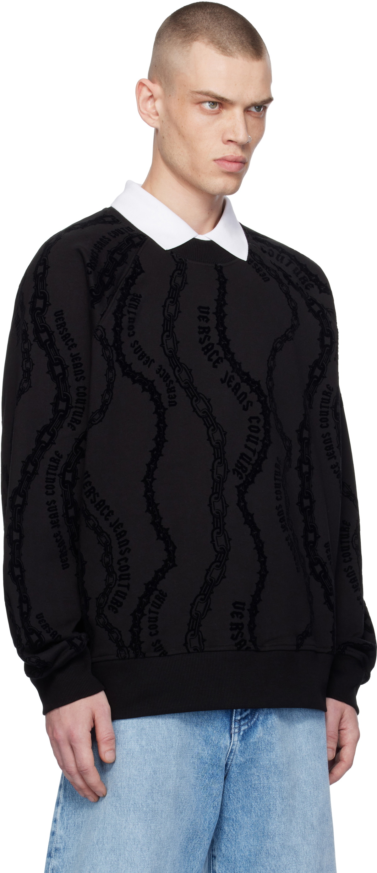 Versace Jeans Couture Black Chain Couture Sweatshirt Versace