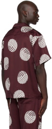 Bode Burgundy Lattice Sphere Shirt