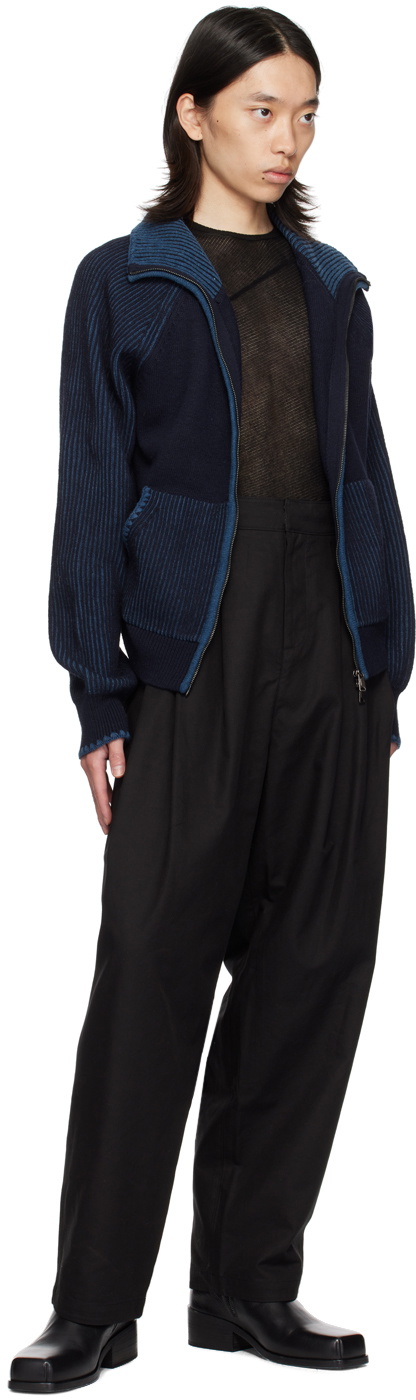 lesugiatelier Navy High Neck Sweater