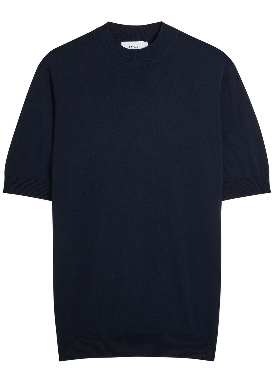 Lardini Fine-knit Cotton T-shirt Navy