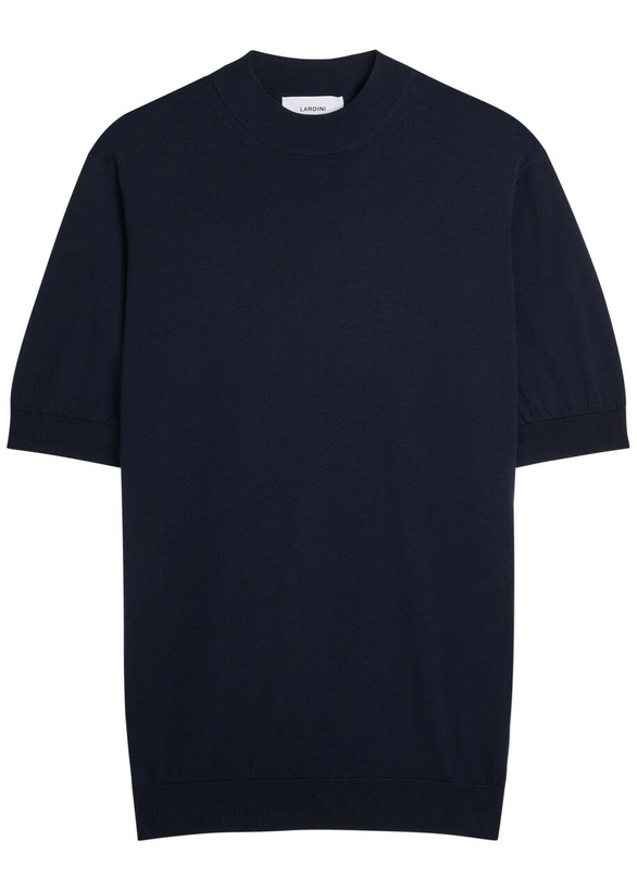 Photo: Lardini Fine-knit Cotton T-shirt Navy