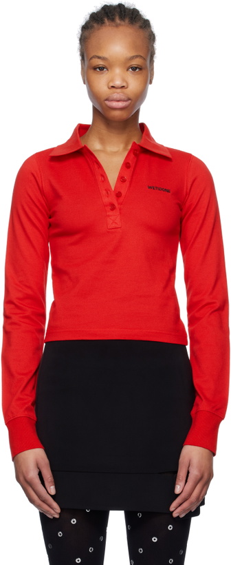 Photo: We11done Red Cotton Logo Polo