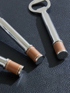 Ralph Lauren Home - Wyatt Leather-Trimmed Silver-Tone Bar Tool Set