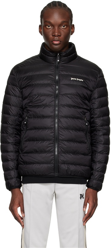 Photo: Palm Angels Black Embroidered Down Jacket