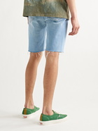 FRAME - L'Homme Slim-Fit Distressed Stretch-Denim Shorts - Blue