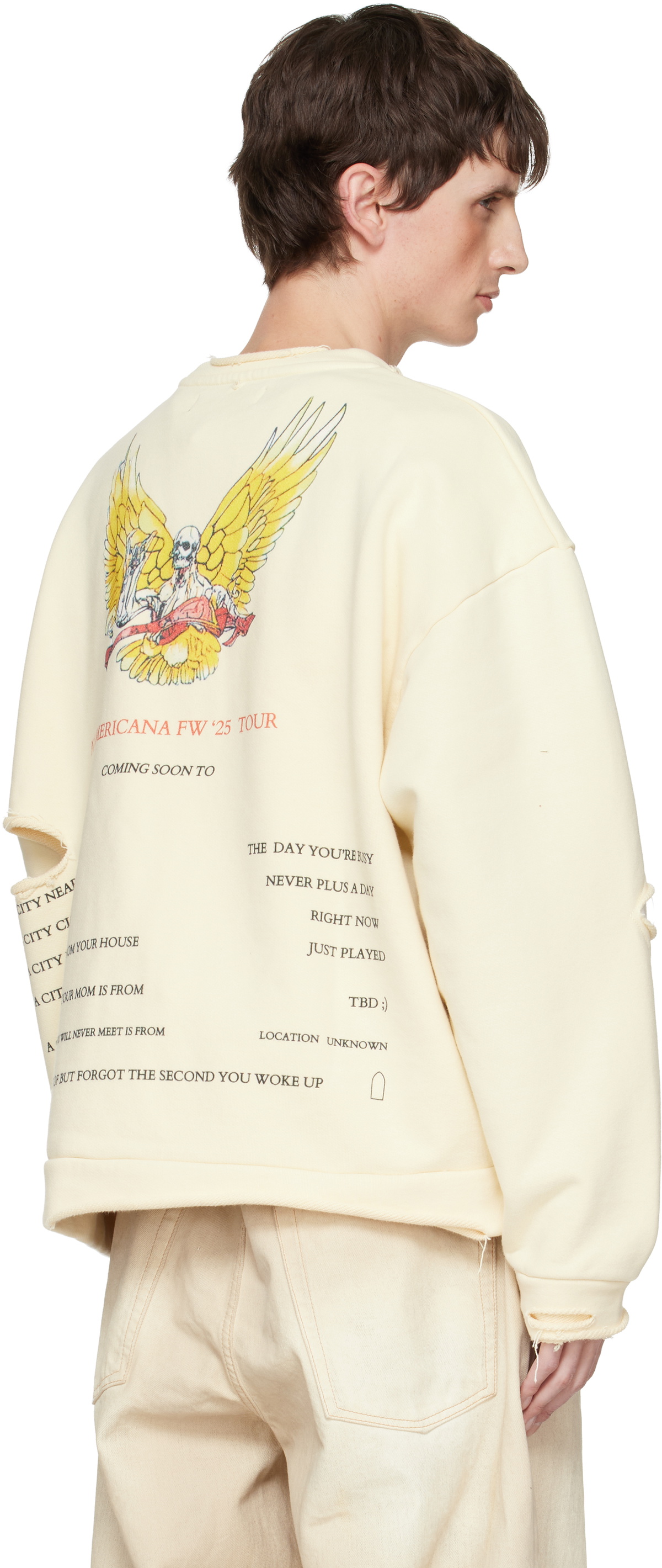 Who Decides War Off-White Ribbon Tour Sweatshirt