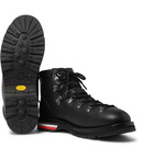 Moncler - Peak Pebble-Grain Leather Hiking Boots - Black