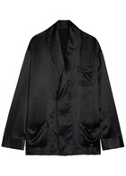Delos Gilbert Double-breasted Silk Jacket Black