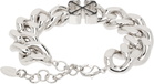 Off-White Silver & Black Arrow Chain Bracelet