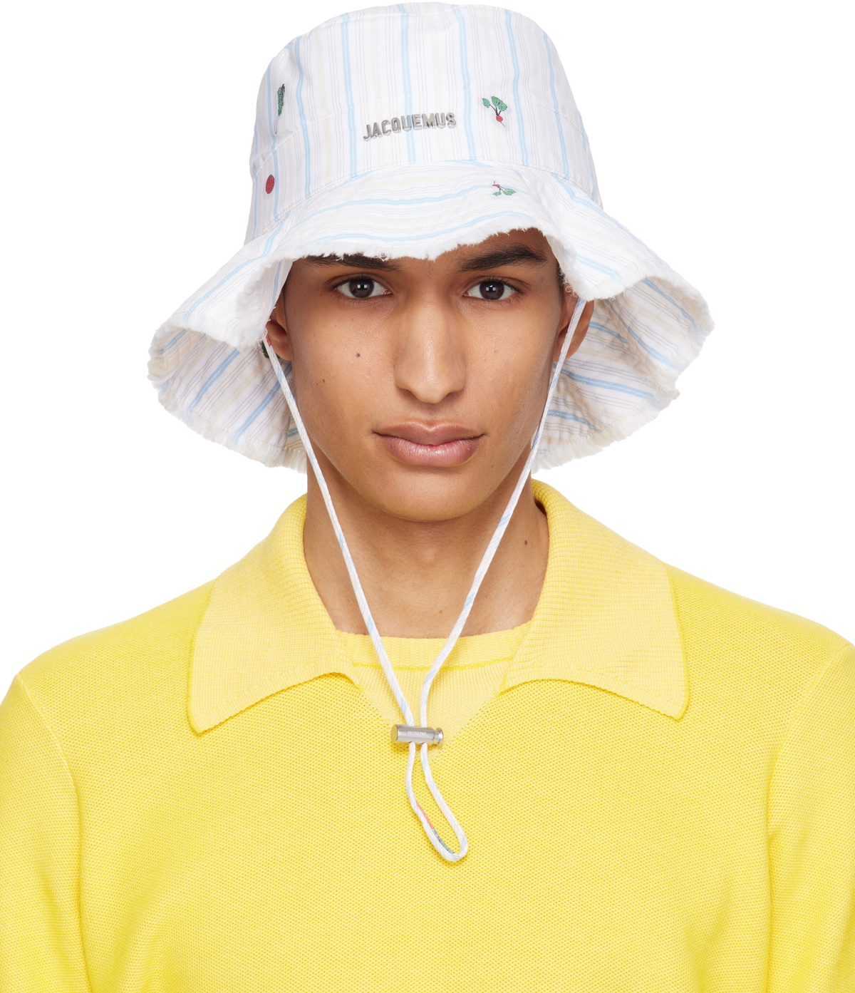 JACQUEMUS White & Blue 'The Artichaut' Bucket Hat