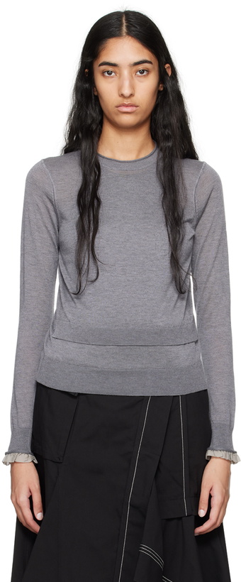 Photo: 3.1 Phillip Lim Gray Layered Wool & Silk Sweater