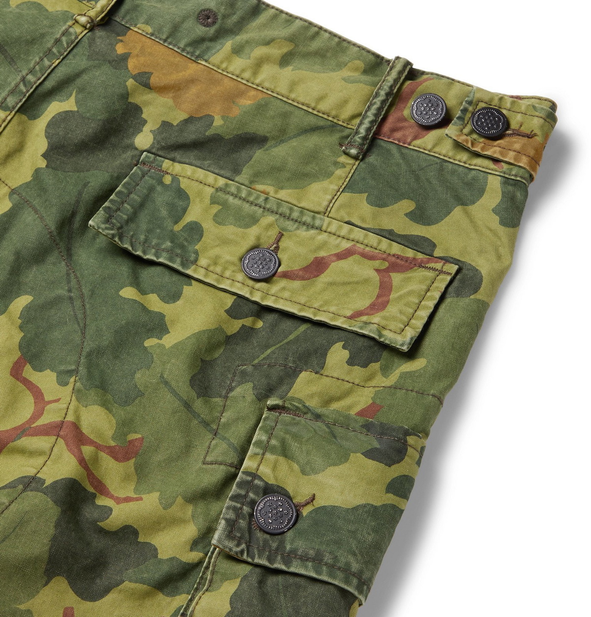 RRL - Camouflage-Print Cotton-Canvas Cargo Shorts - Green