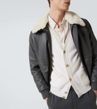 Brioni Ribbed-knit wool and cashmere cardigan