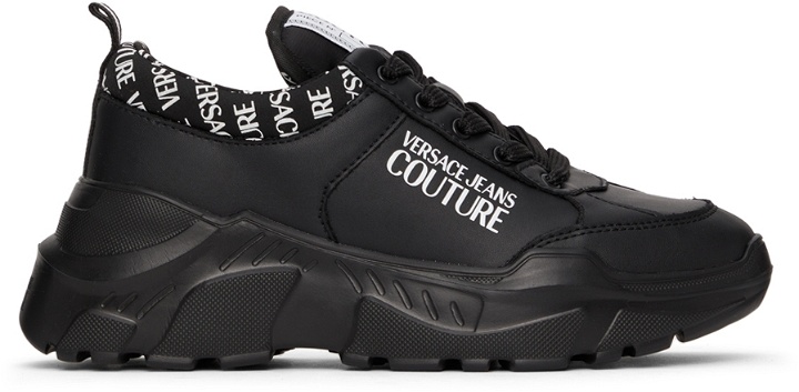 Photo: Versace Jeans Couture Black Speedtrack Logo Sneakers