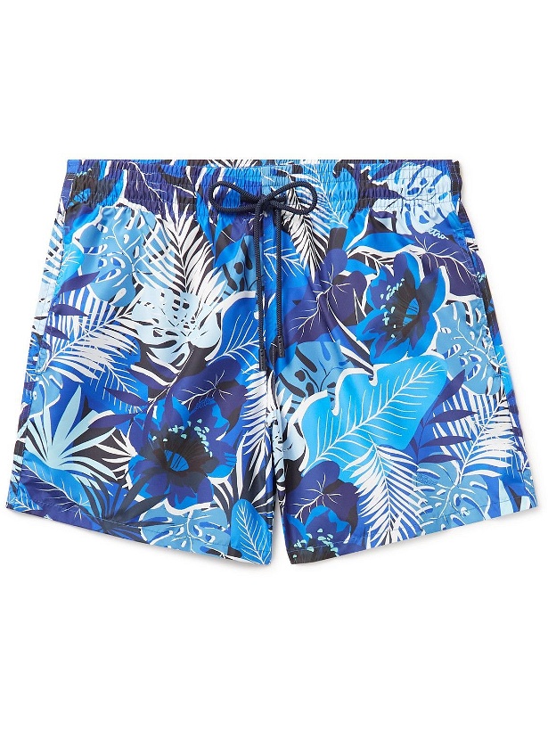Photo: Etro - Mid-Length Printed Swim Shorts - Blue