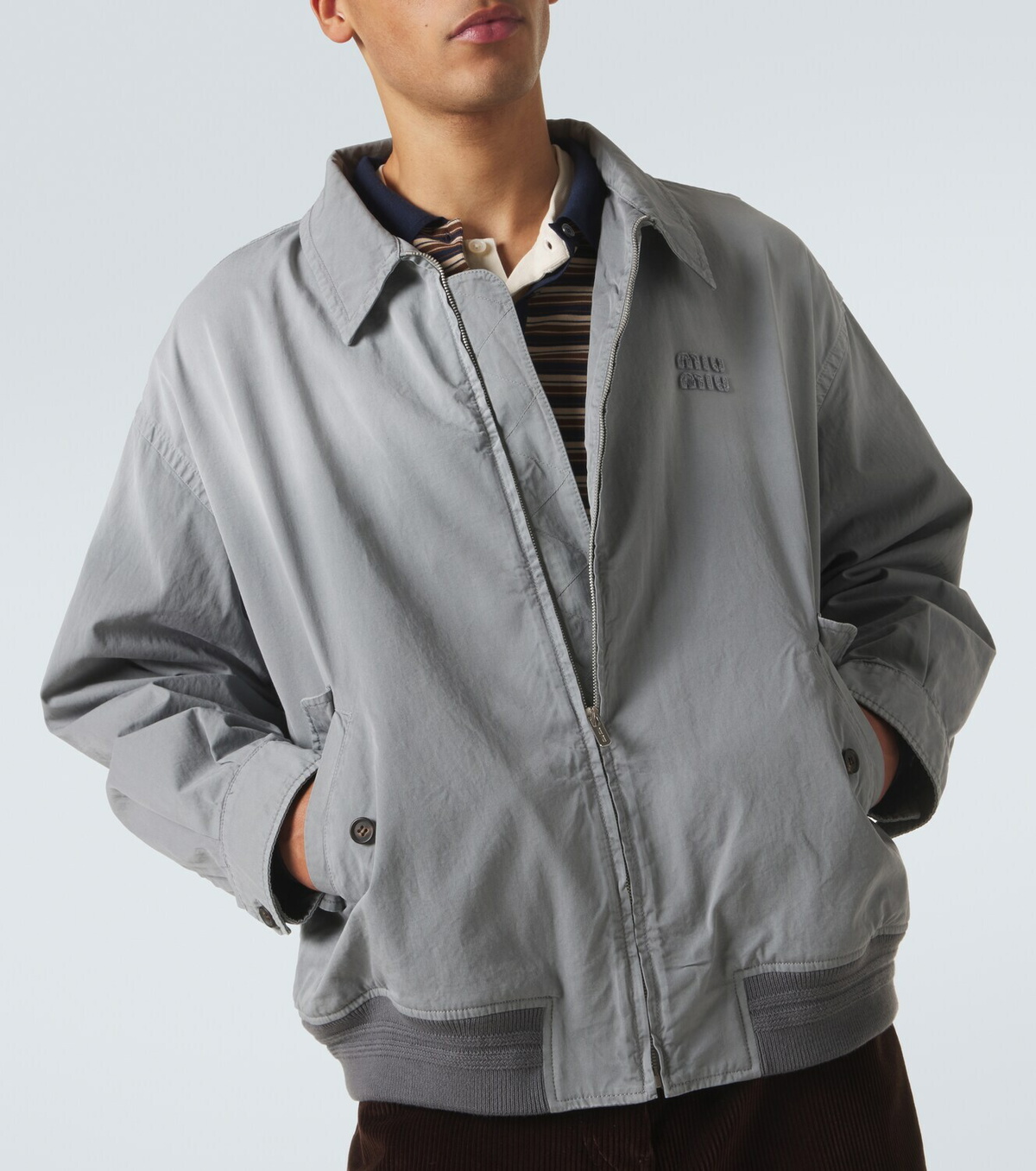 Miu Miu Cotton gabardine blouson jacket