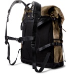 Bleu de Chauffe - Leather-Trimmed Camouflage-Print Cotton-Canvas Backpack - Green