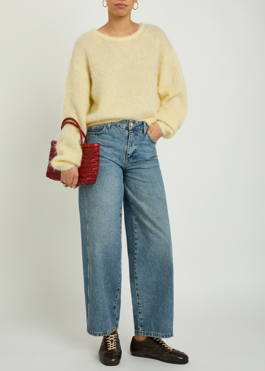 American Vintage Niby Brushed Alpaca-blend Jumper Yellow