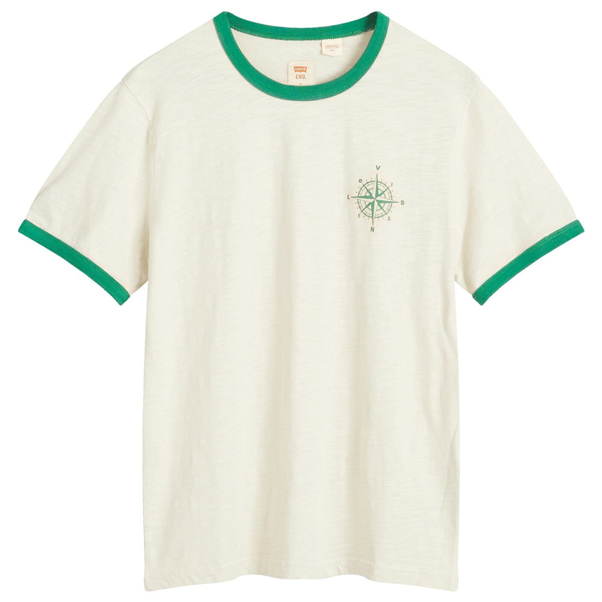 Levi's END. x Levis Ringer T-Shirt 'Mount Rambler' in Ecru/Green